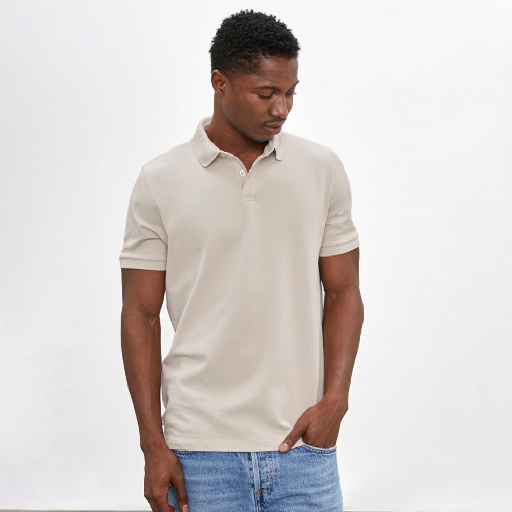 Polo Camisero Camisa Cuello Tipo Polo Polo Camisero Piqué Beige