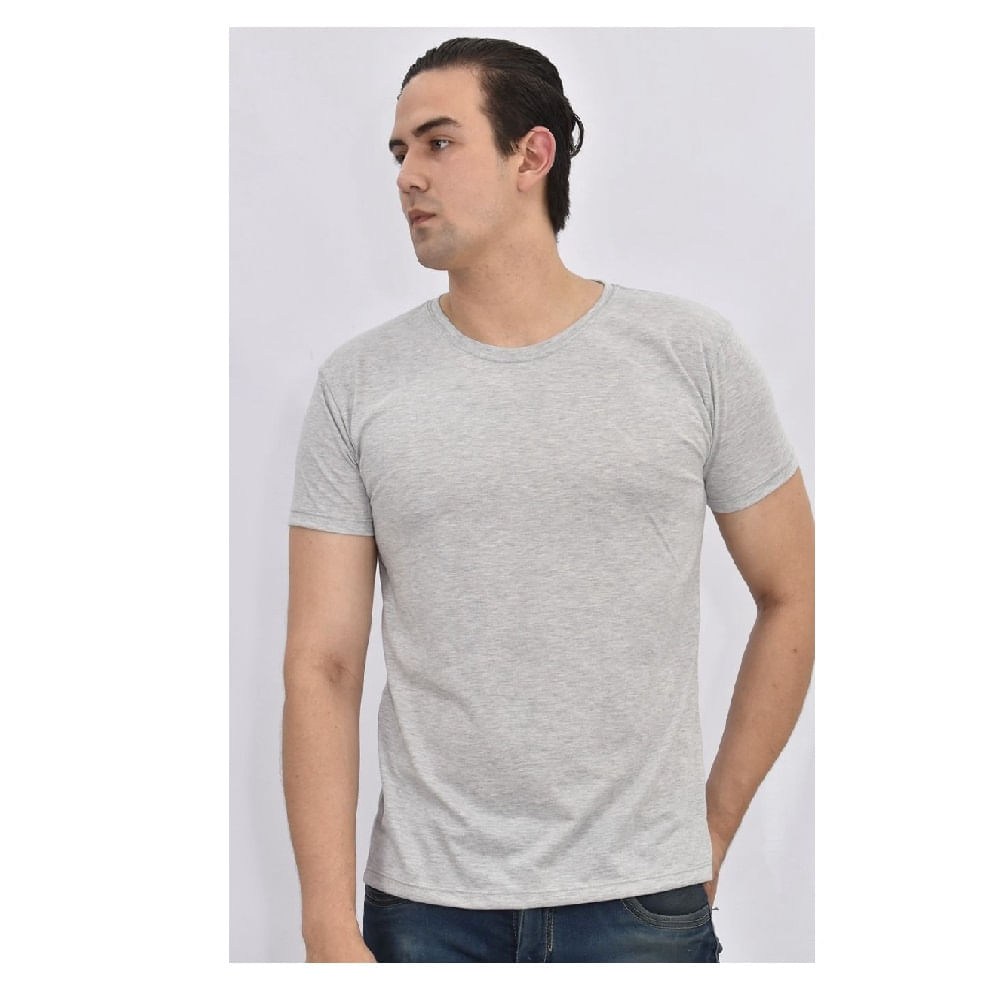 Polo Básico para Hombre Cuello Redondo Gris Talla S Oechsle
