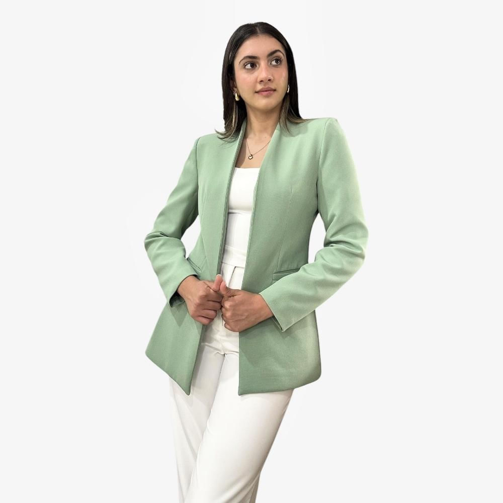 Blazer Nahara Mali Mujer Sastre Largo Verde Manzana XS Oechsle