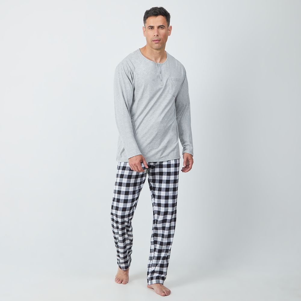 Pijama Set Hombre Franela Manga Larga Madison Oechsle