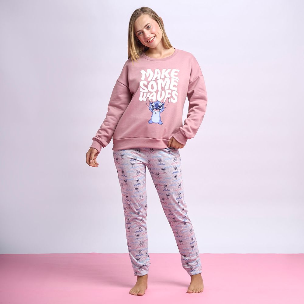 Pijama Stitch Rosa Pijamas Completas De Mujer Pijama De Mujer