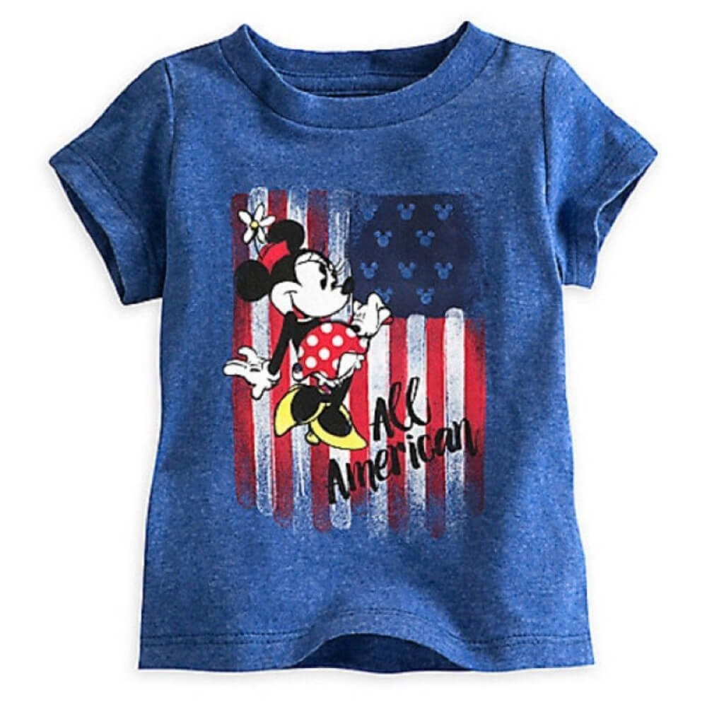 Polo Shop Disney Minnie Mouse con Bandera Americana Manga Corta
